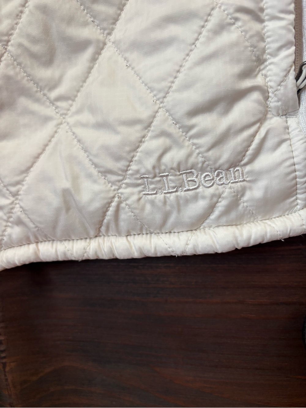 LL Bean Womens White Fleece-Lined Fitness Vest, Size Large Regular - Picture 2 of 6